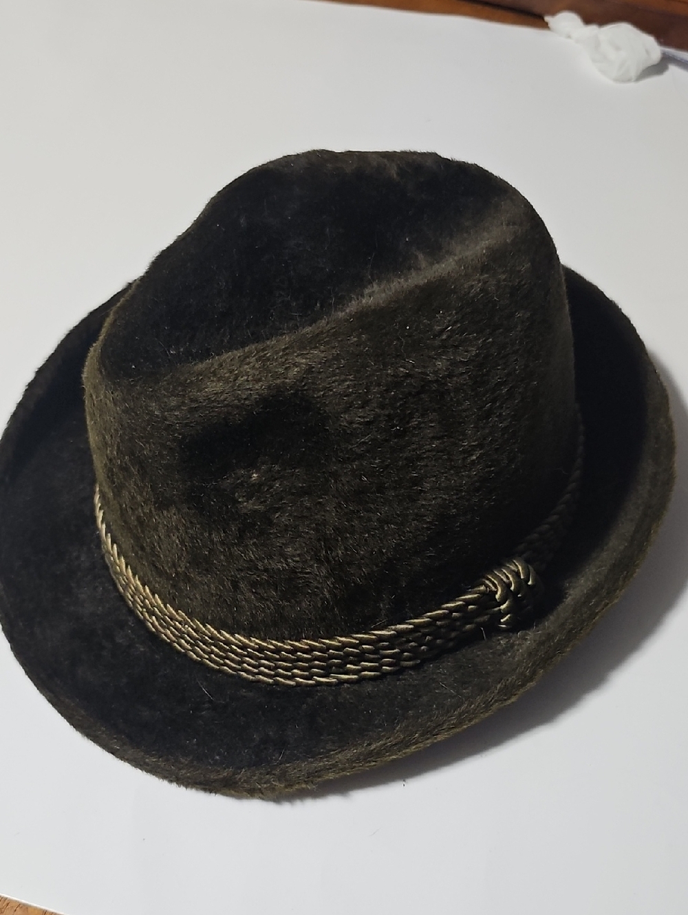 Vintage Edelweiß Hut Fedora German Alpine Tyrolean Hat Fur Felt Dark Brown